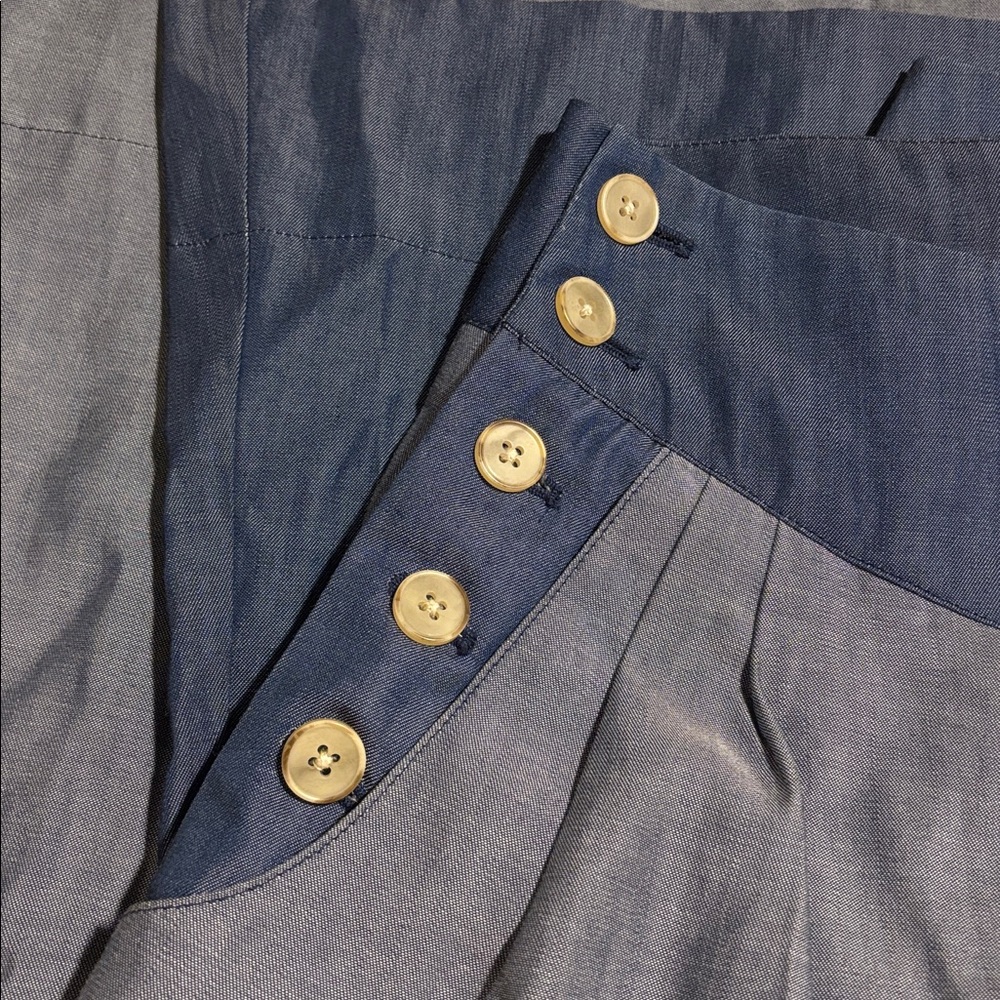 Archerie NYC Designer Two-Toned Blue Wide Leg Culottes Pants Size 2 - Picture 4 of 9
